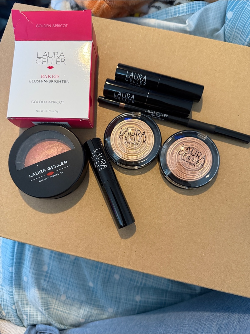 Laura Geller Golden Apricot & Apricot Shimmer Baked Blush and Highlighters